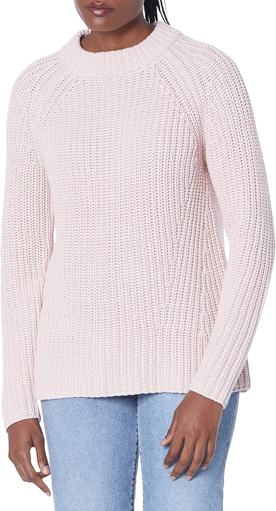 Cotton Shaker Stitch Mock Neck Sweater