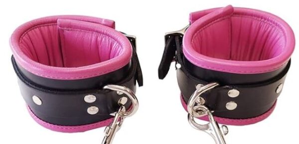Rouge Luxury Bondage Wrist Cuffs Black&Pink