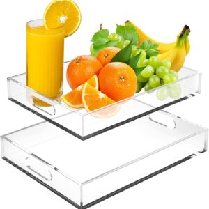 HELFERX Serving Tray Set of 2-16x12 & 16x11.4 Inch